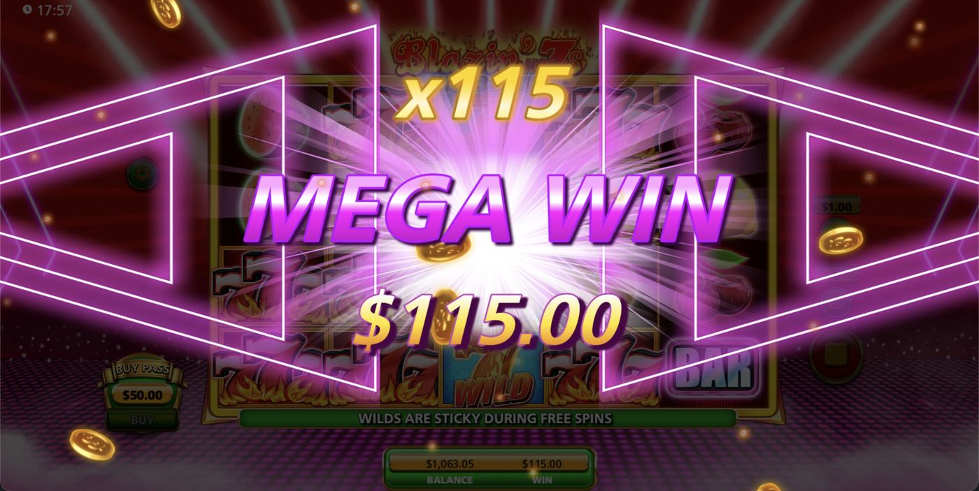 Blazin Hot 7s Big Bonus: image of winning