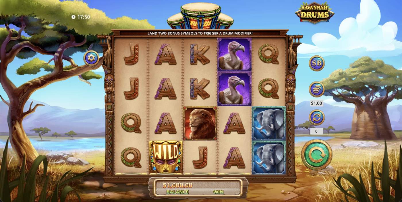 Savannah Drums: image of main menu