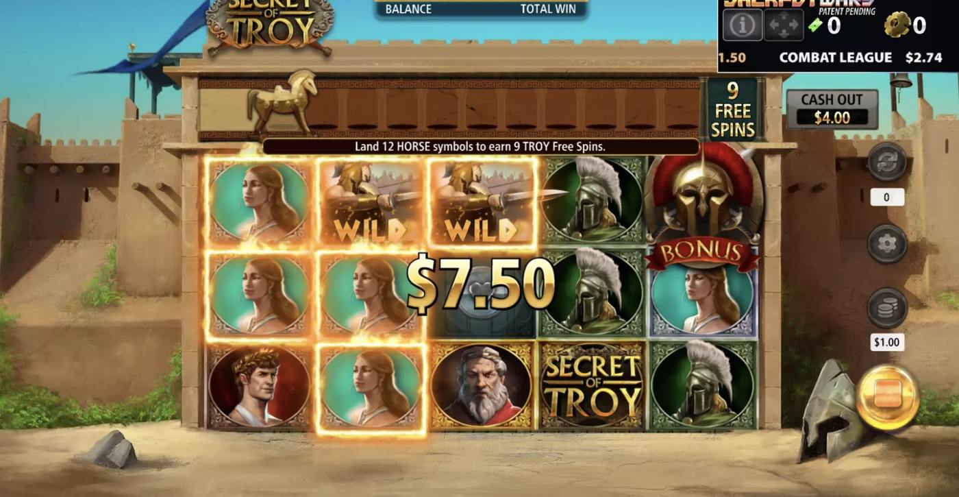 Secret of Troy Jackpot Wars: image of winning