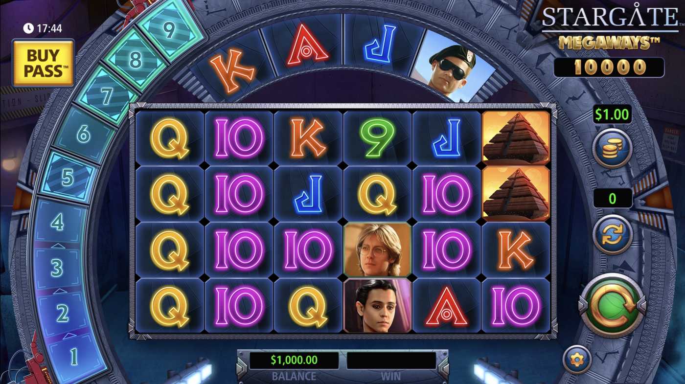Stargate Megaways: image of main menu
