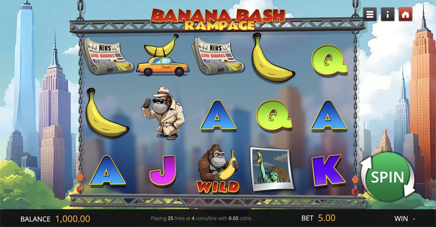 Banana Bash Rampage: image of main menu