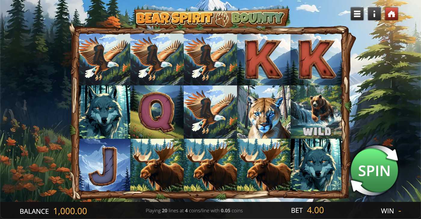 Bear Spirit Bounty: image of main menu