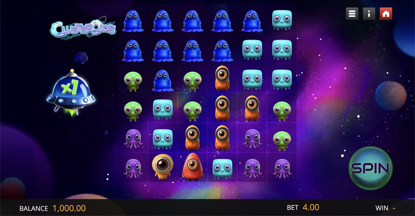 Clusteroids: image of main menu