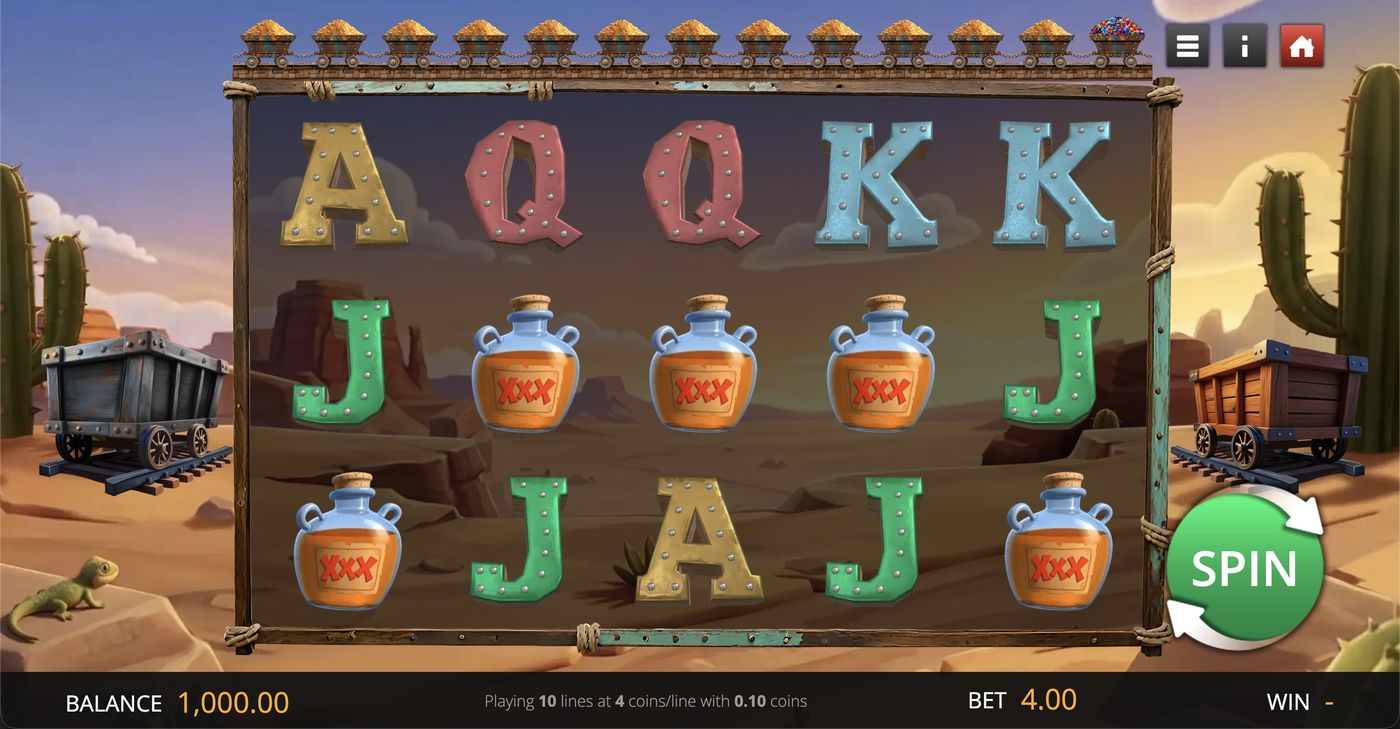 Dusty Nugget: image of main menu