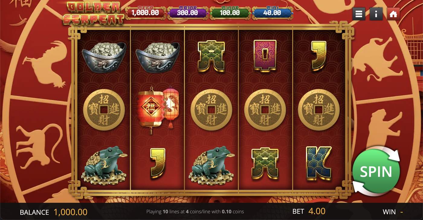 Golden Serpent: image of main menu