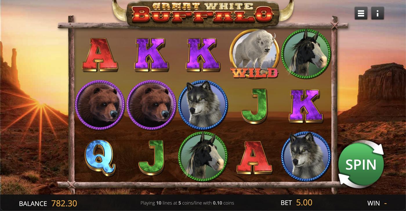Great White Buffalo: image of main menu