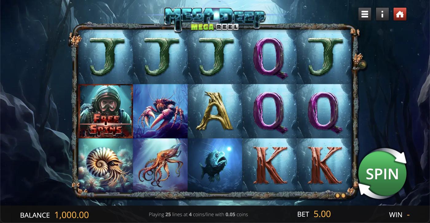 Mega Deep: image of main menu