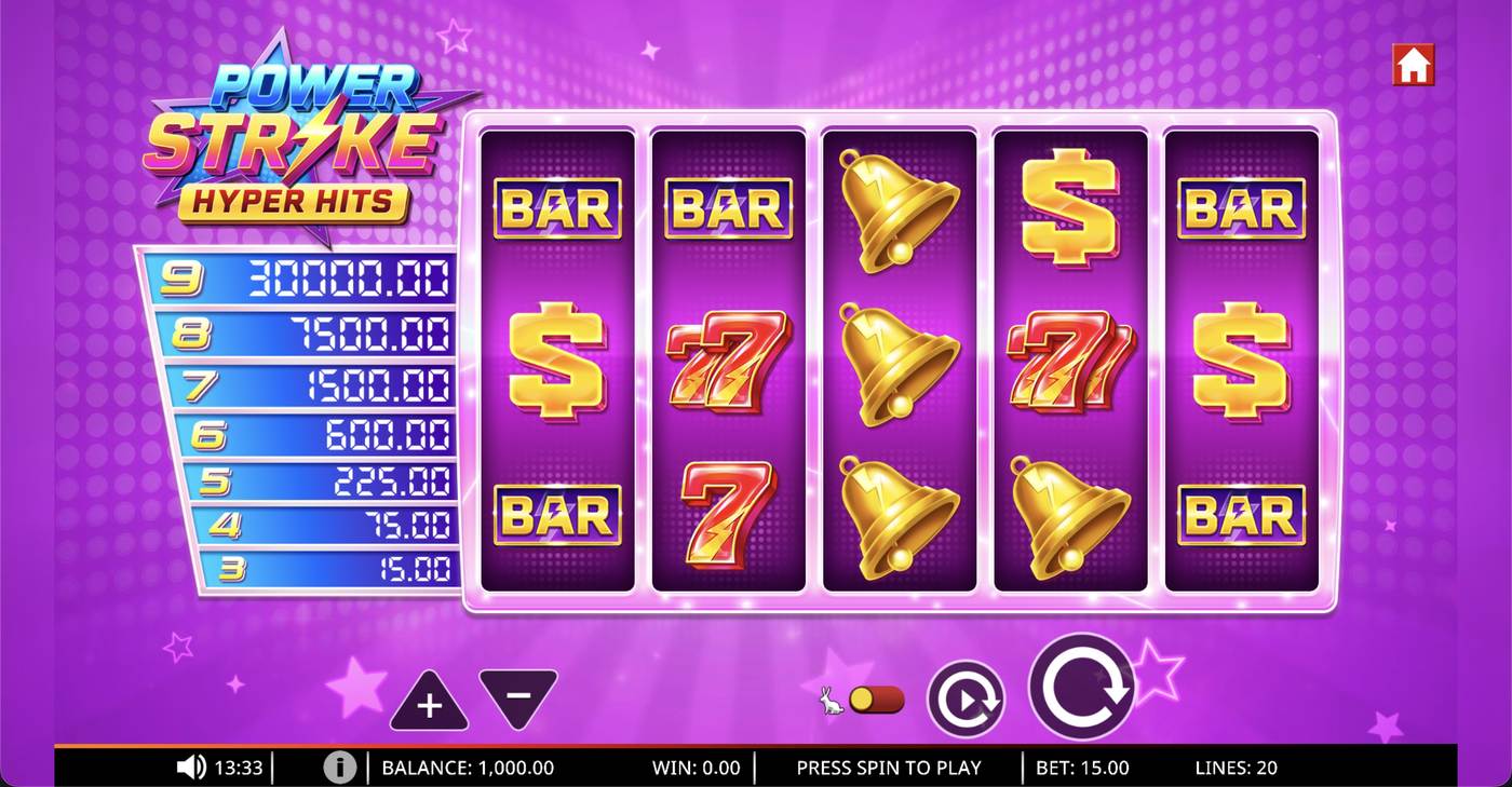 Power Strike Hyper Hits: image of main menu