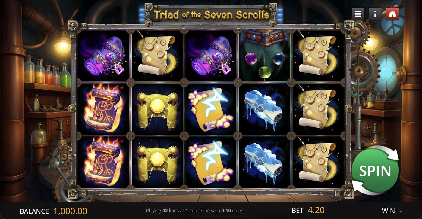 Triad Of The 7 Scrolls: image of main menu