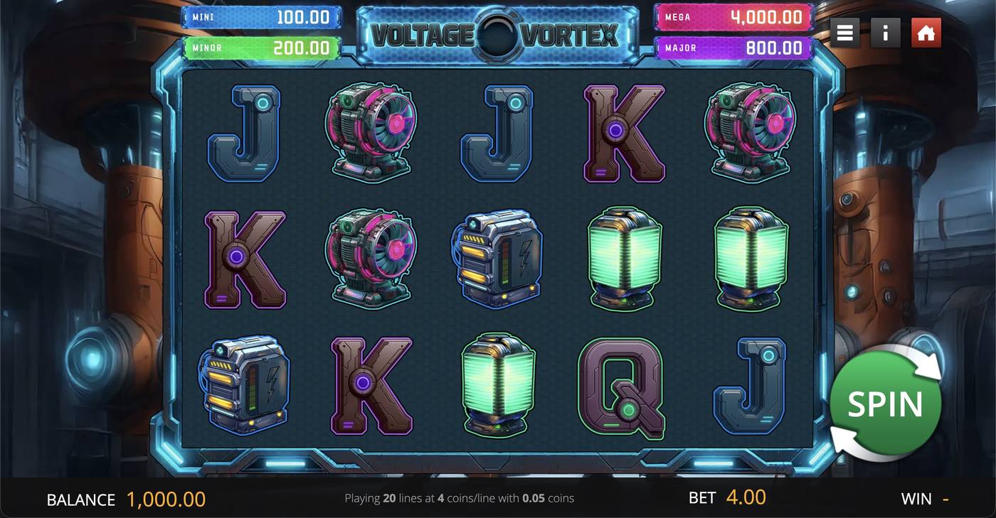 Voltage Vortex: image of main menu