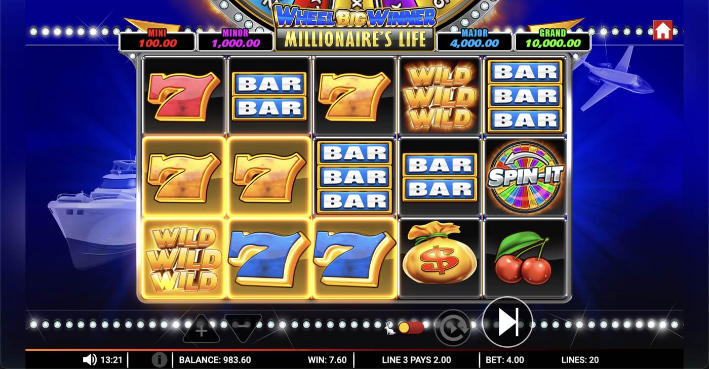Wheel Big Winner Millionaires Life: image of winning