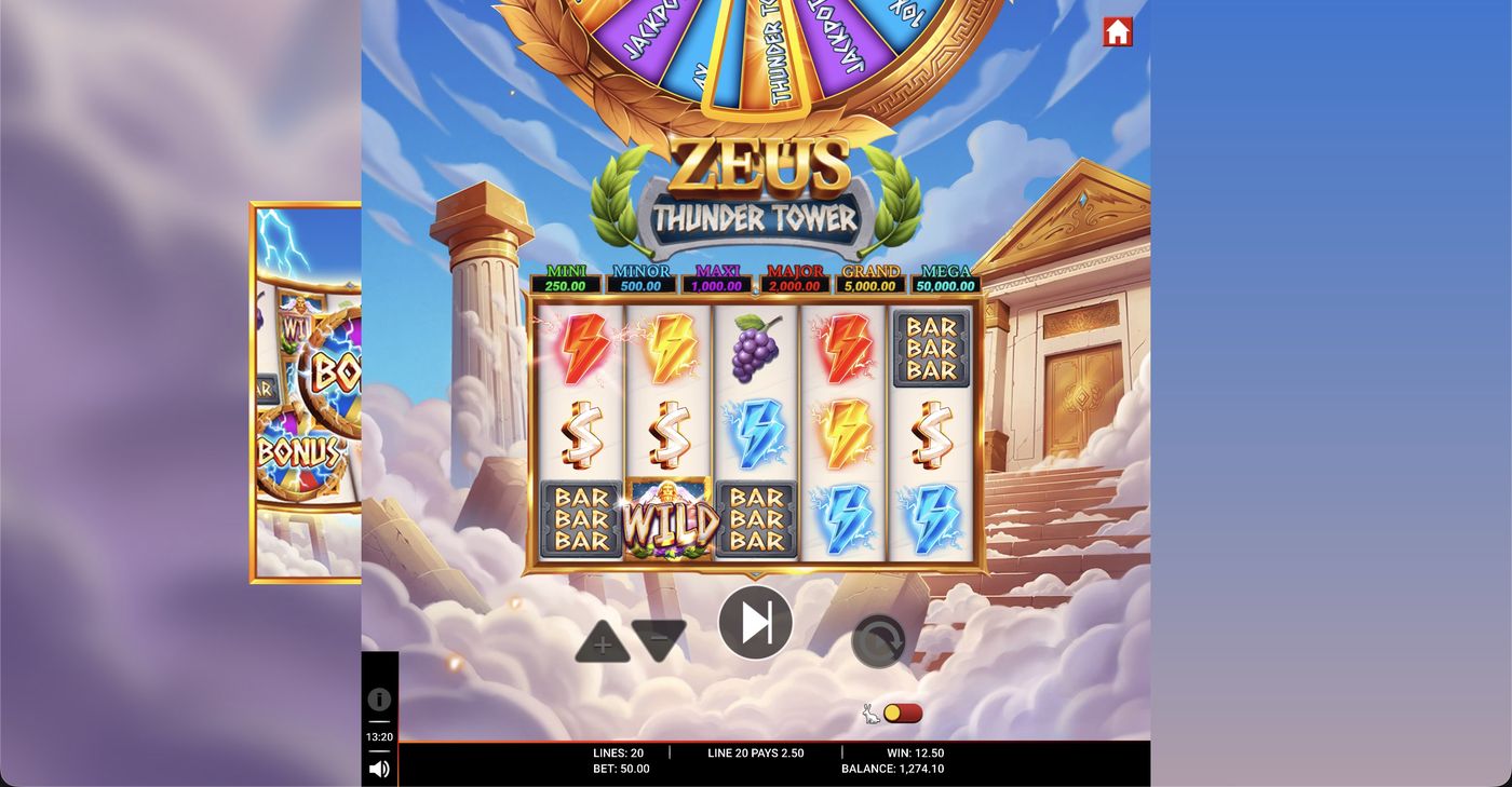 Zeus Thunder Tower: image of winning