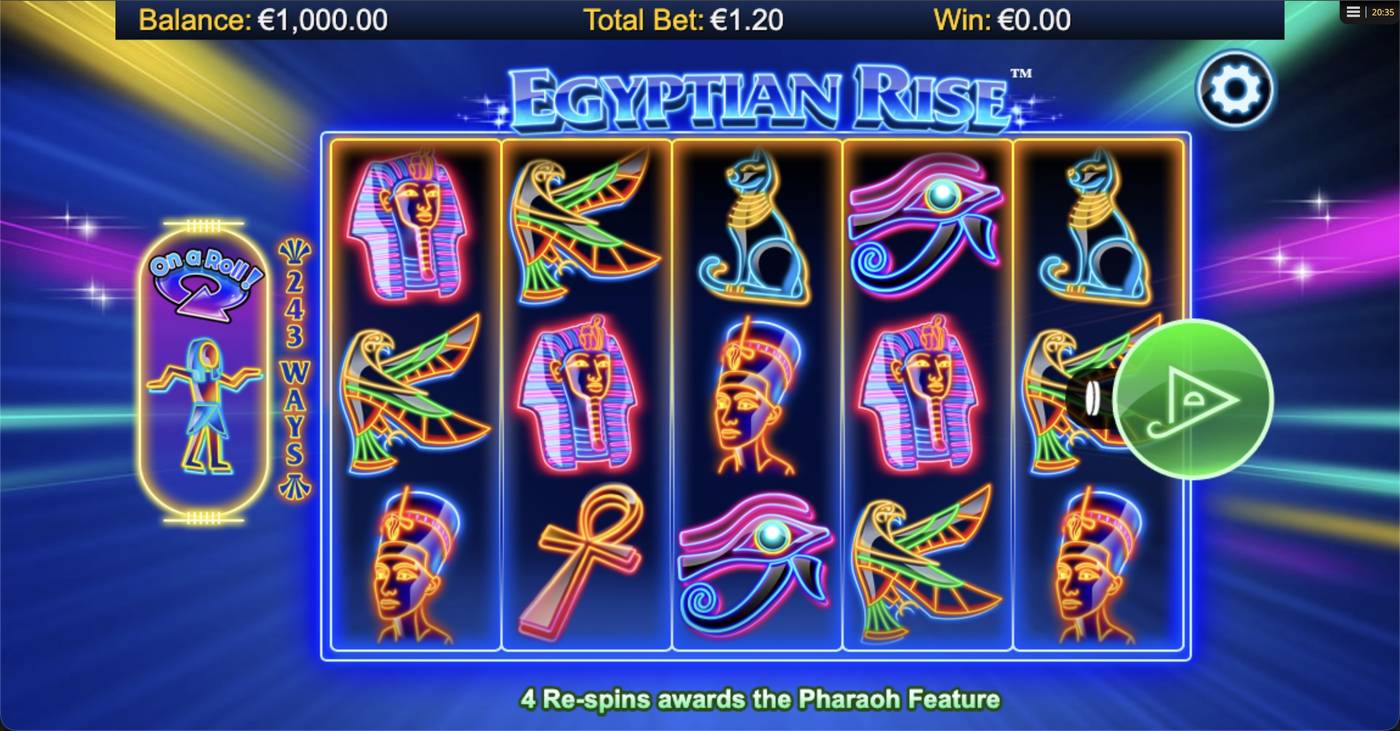 Egyptian Rise: image of main menu