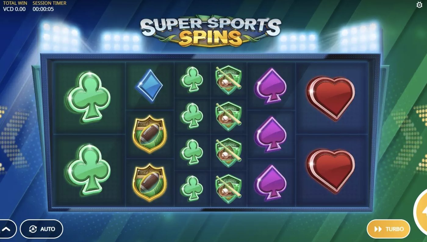 Super Sports Spins: image of main menu