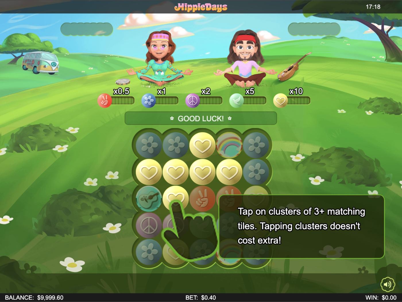 Hippie Days: image of main menu