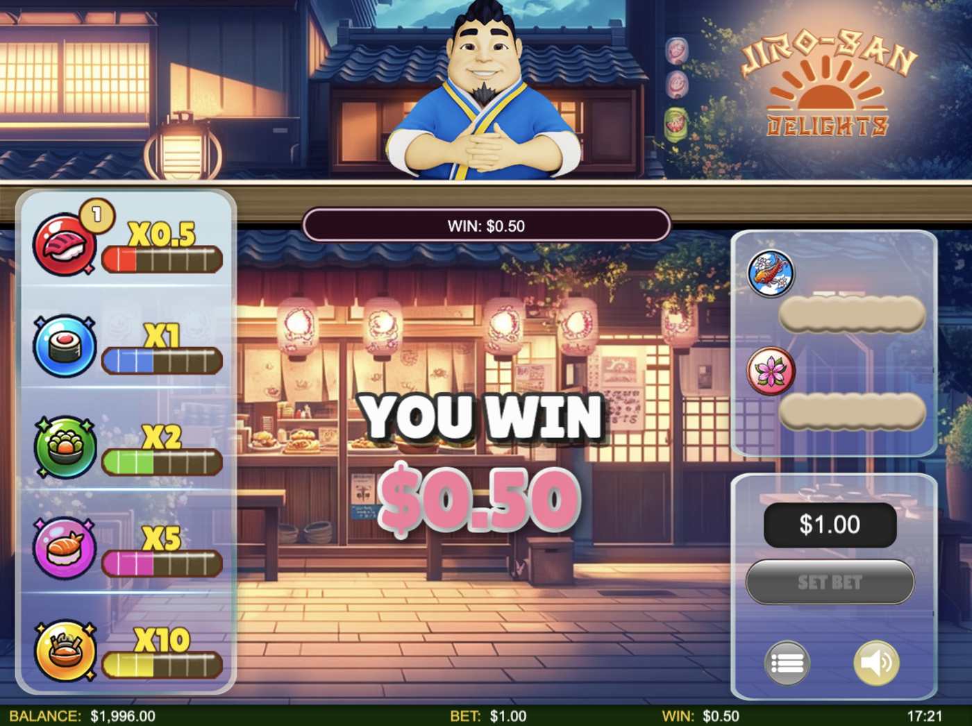 Jiro-San Delights: image of winning