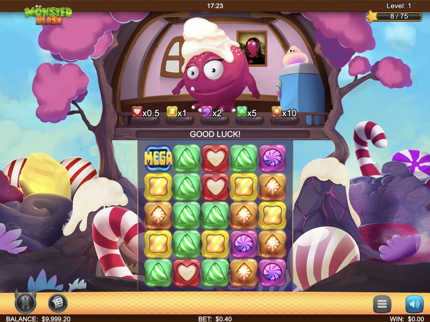 Monster Blast: image of main menu