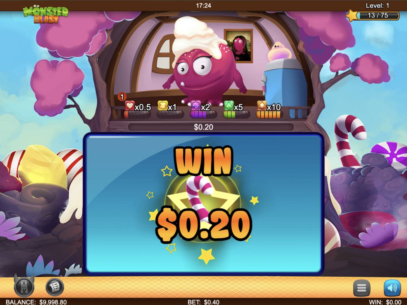 Monster Blast: image of winning