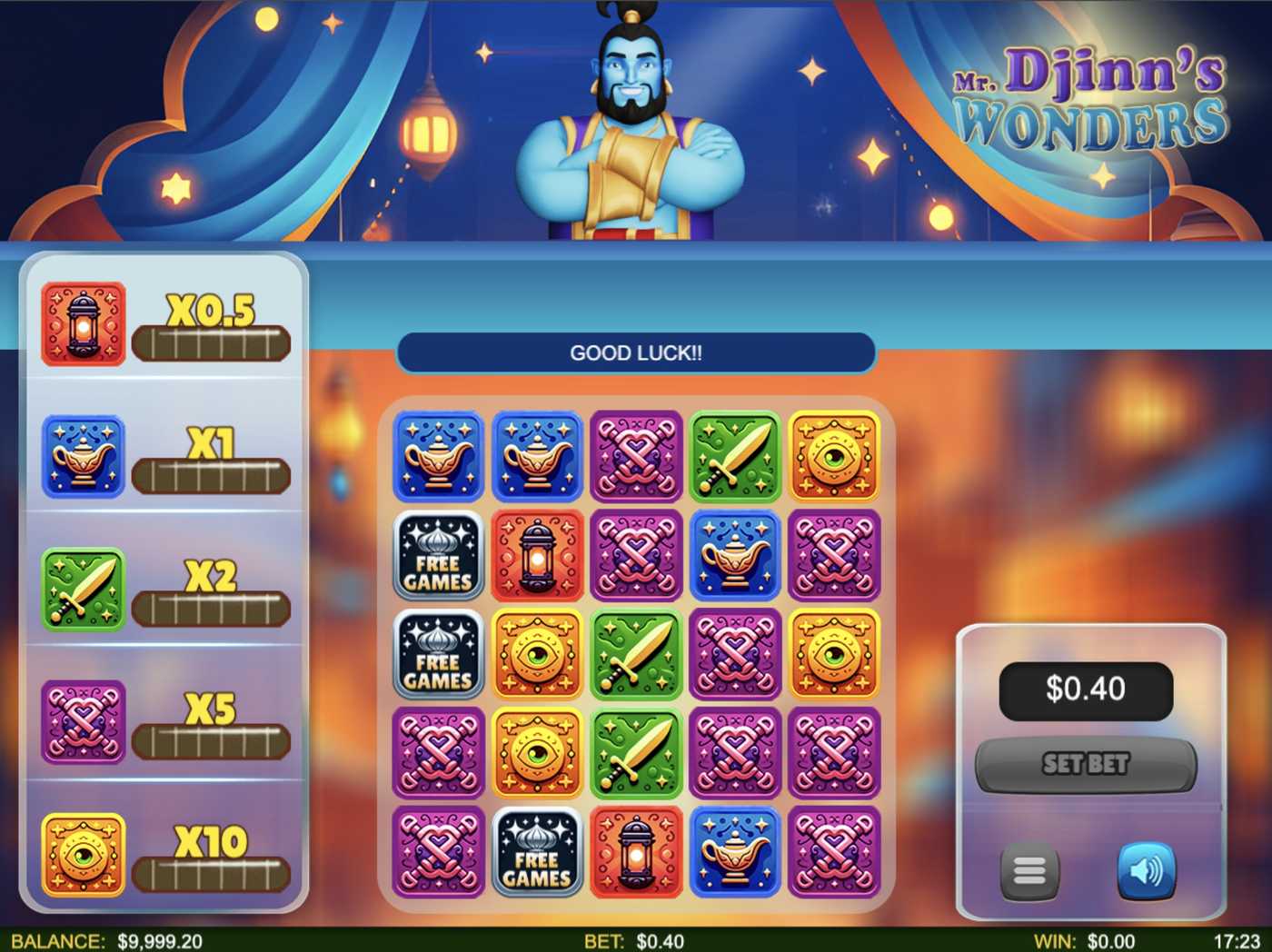 Mr. Djinn's Wonders: image of main menu