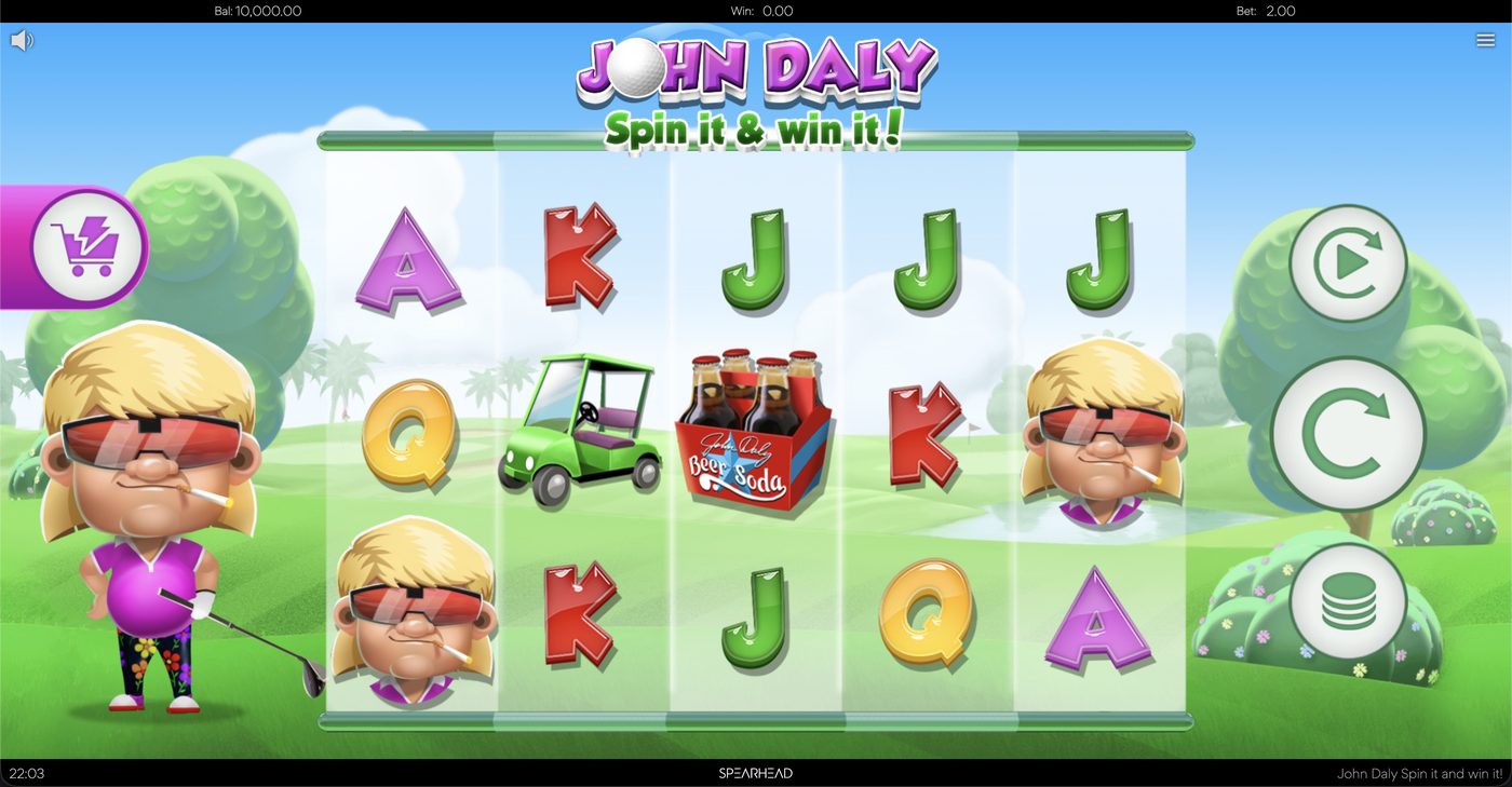 John Daly Spin it and Win it: image of main menu