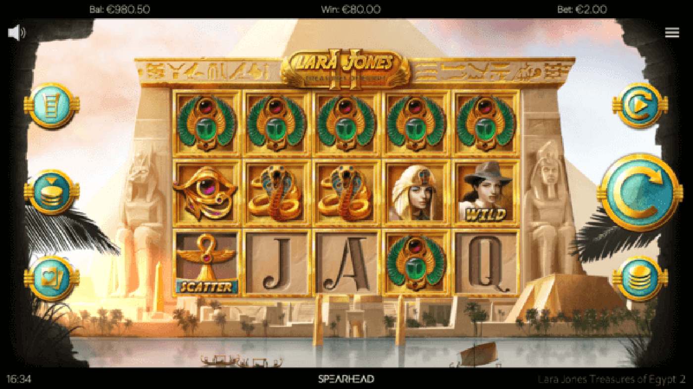 Lara Jones Treasures of Egypt 2: image of main menu