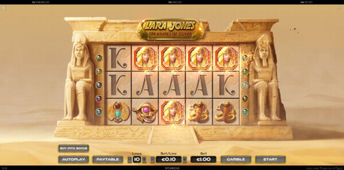 Lara Jones Treasures of Egypt: image of main menu
