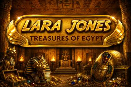 Lara Jones Treasures of Egypt Online Slot Logo