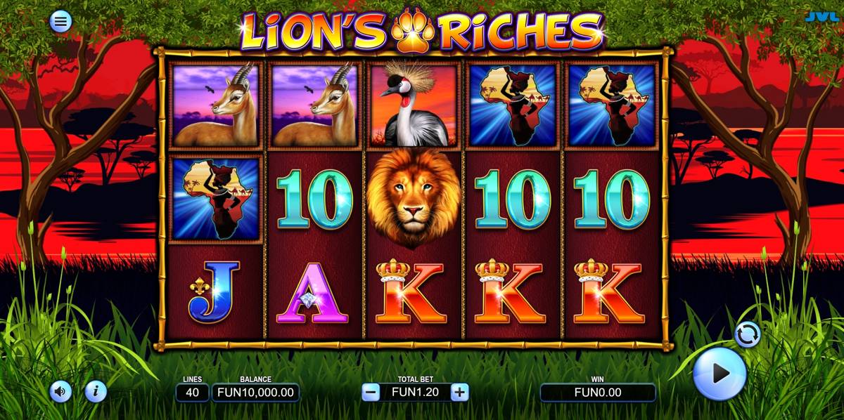 Lion's Riches: image of main menu