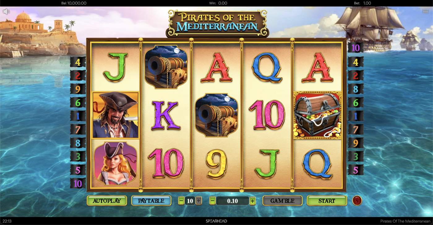 Pirates of the Mediterranean: image of main menu