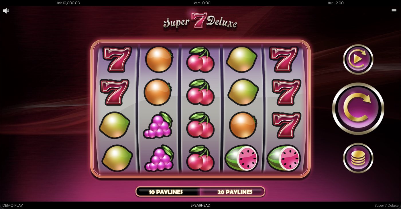 Super 7 Deluxe: image of main menu