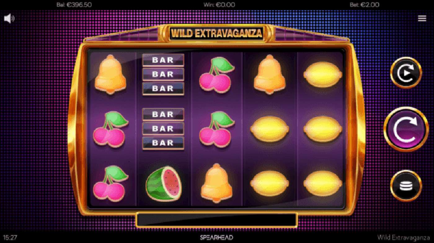 Wild Extravaganza: image of main menu