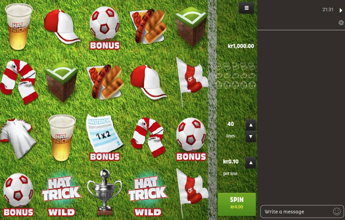 Hattrick: image of main menu