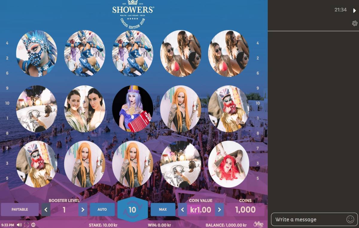 Showers Circus Edition: image of main menu