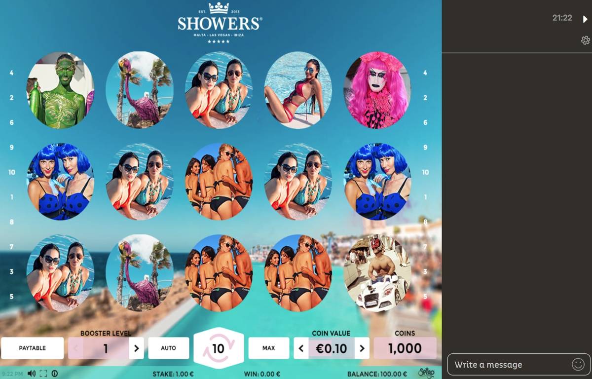 Showers: image of main menu