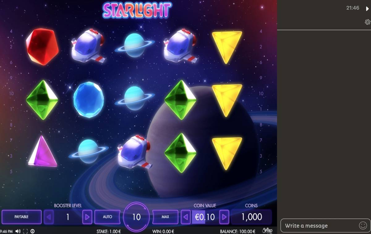 Starlight: image of main menu