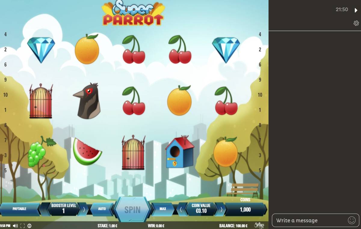 Super Parrot: image of main menu