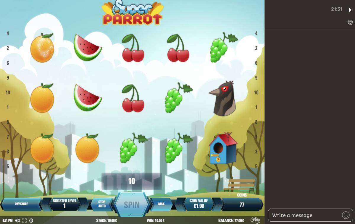 Super Parrot: image of winning