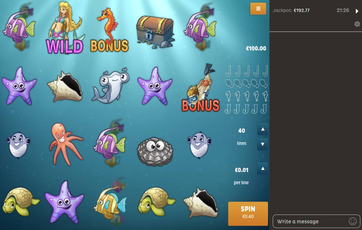 Tropicana: image of main menu