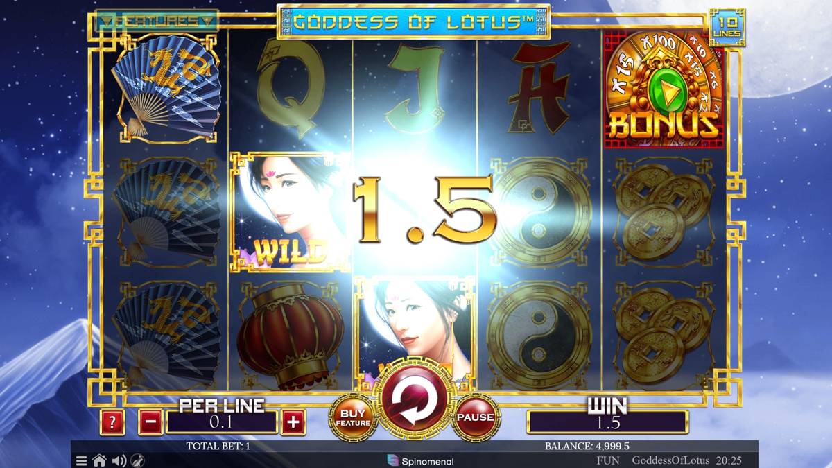 Goddess of Lotus 10 Lines: image of winning