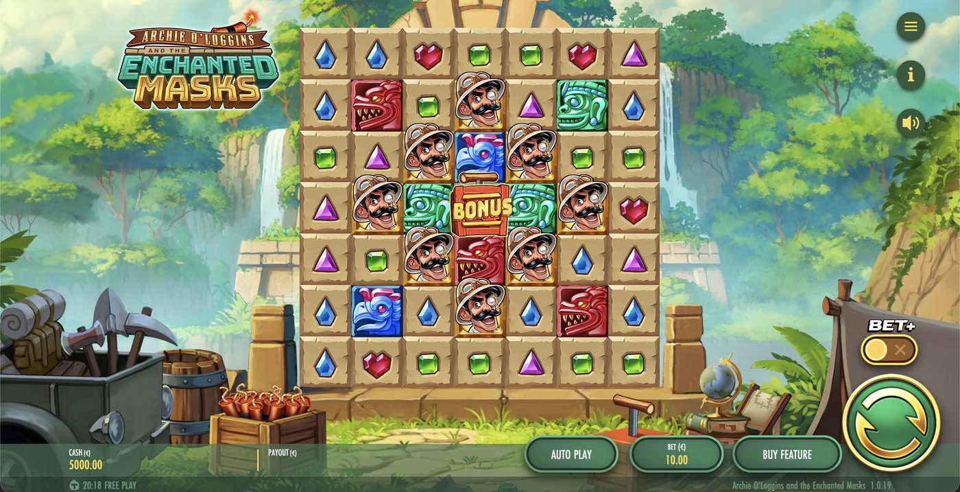 Archie O’Loggins and the Enchanted Masks: image of main menu