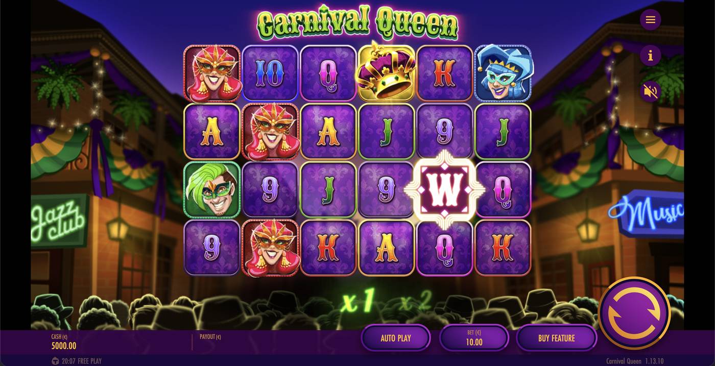 Carnival Queen: image of main menu