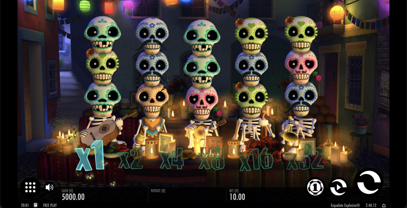 Esqueleto Explosivo: image of main menu