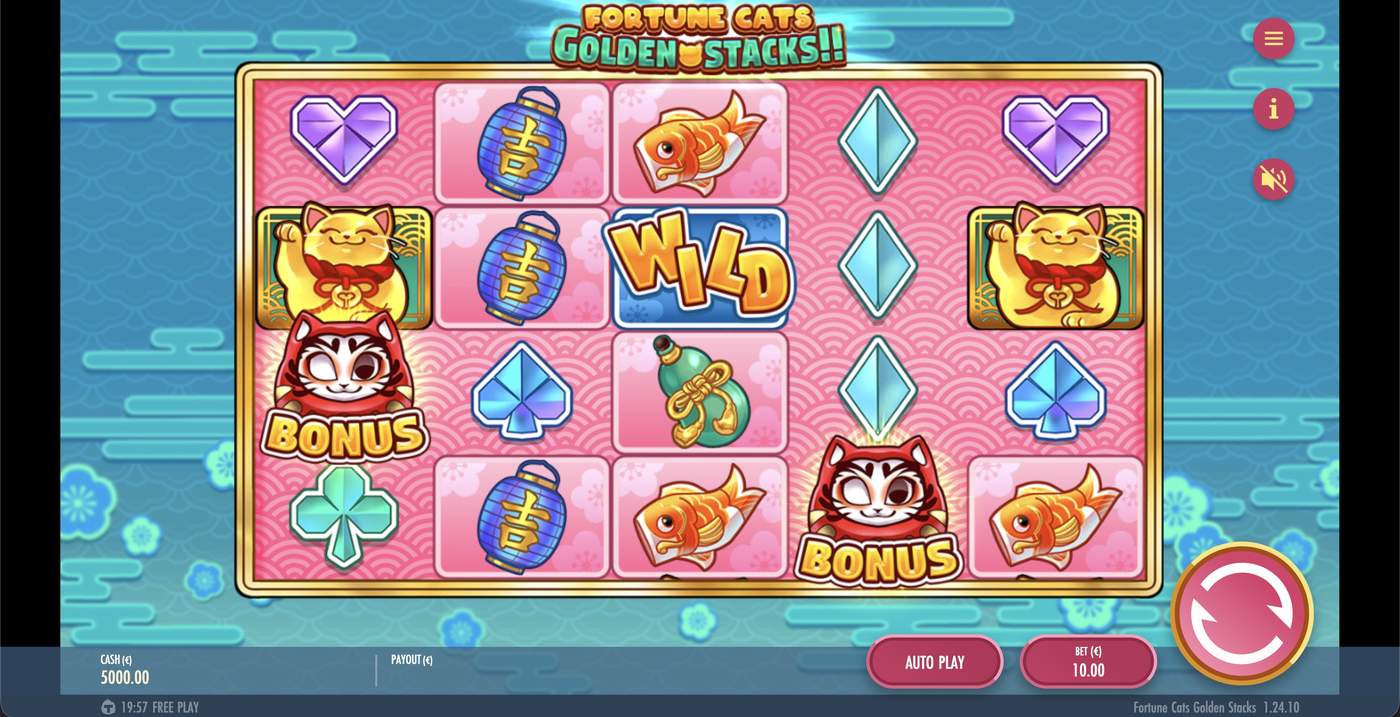 Fortune Cats Golden Stacks: image of main menu