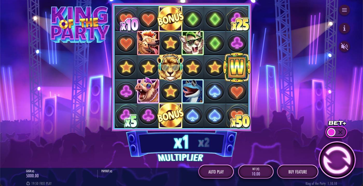 King of the Party: image of main menu