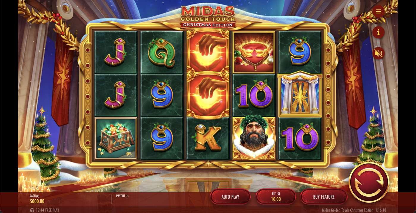 Midas Golden Touch Christmas Edition: image of main menu