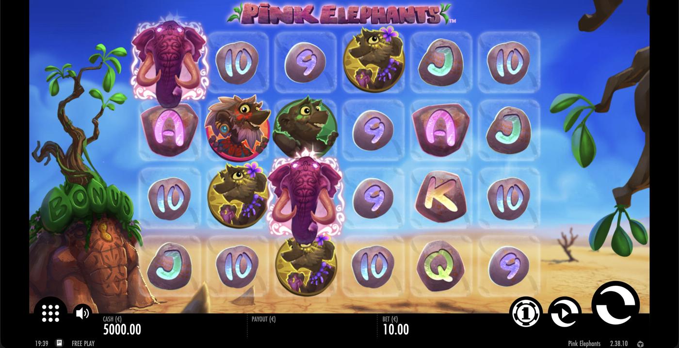 Pink Elephants: image of main menu