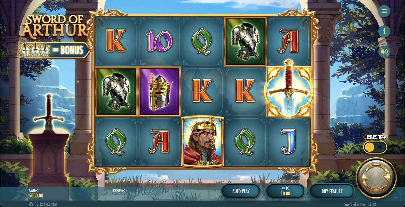 Sword of Arthur: image of main menu
