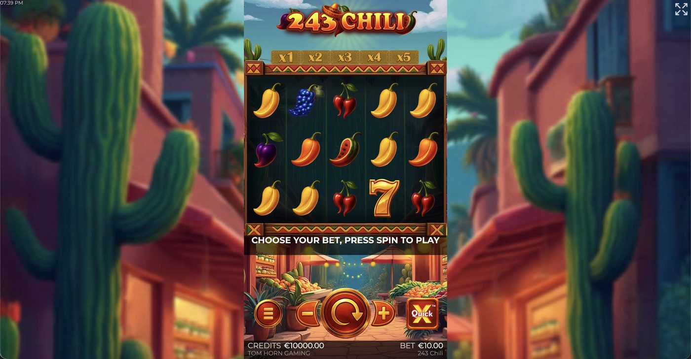 243 Chili: image of main menu