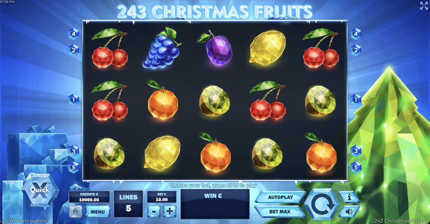 243 Christmas Fruits: image of main menu