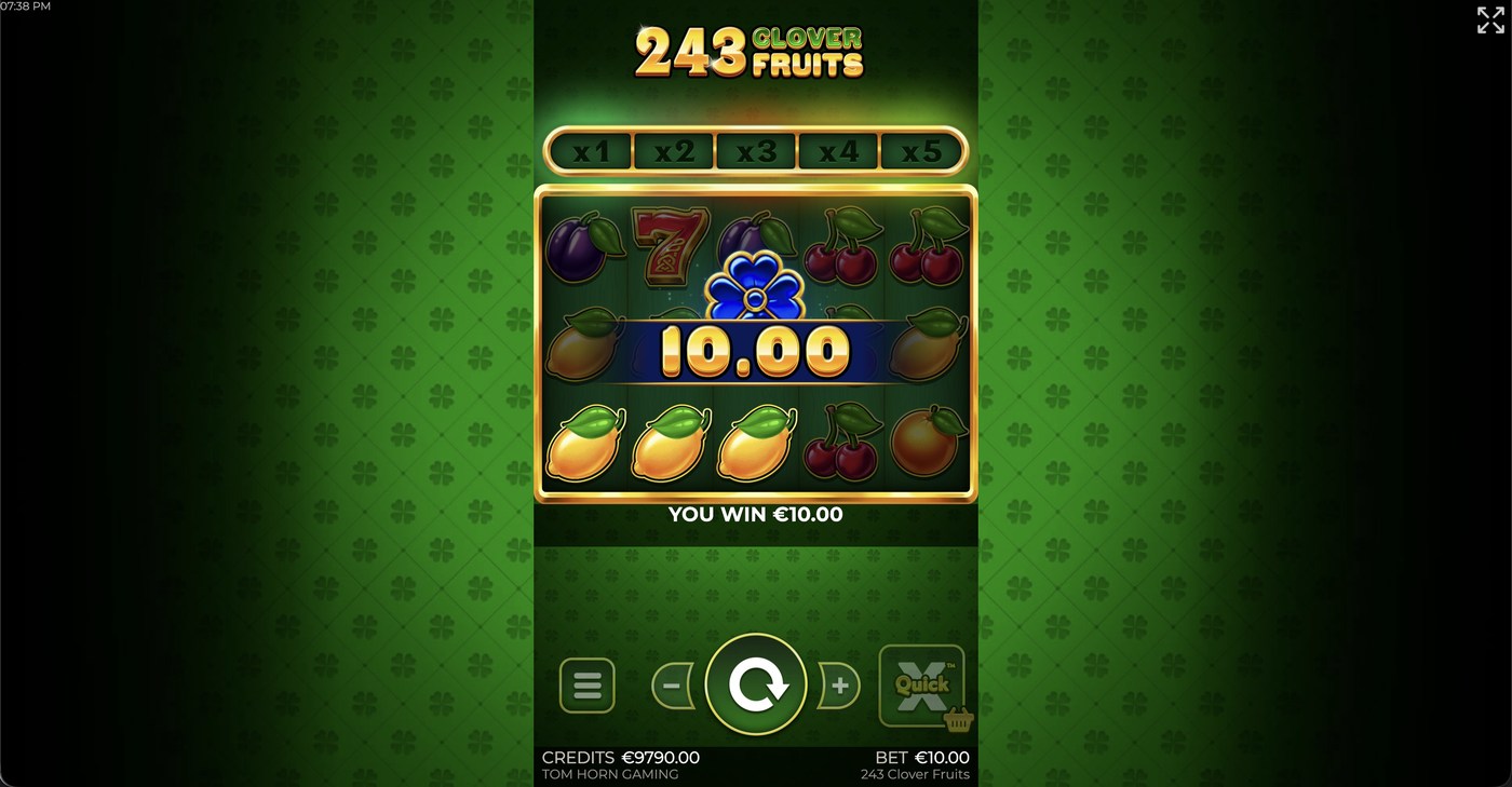 243 Clover Fruits: image of winning